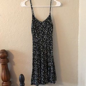 Black floral mini dress sz S
